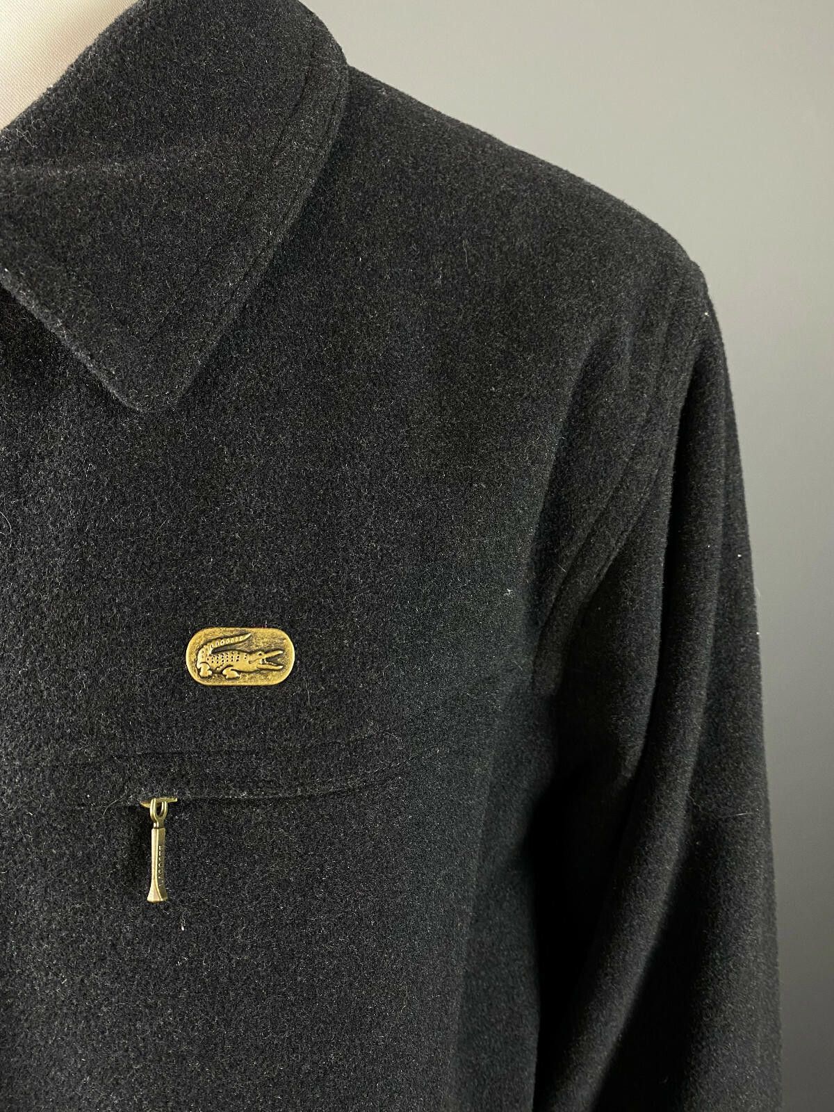 Lacoste Lacoste Black Wool Full Zip Collared Coat Jacket Size 56/6 Size US M / EU 48-50 / 2 - 2 Thumbnail