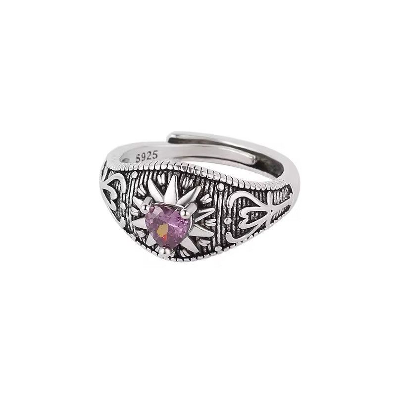 Jewelry × Vintage Creative Love Heart Sun Ring Size ONE SIZE - 6 Thumbnail