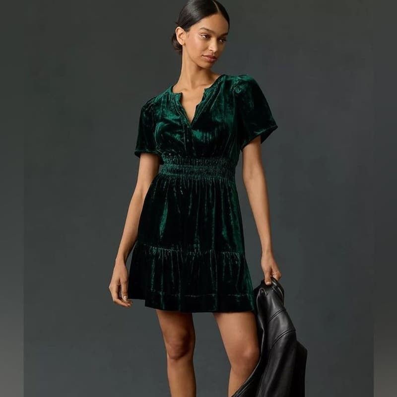 Anthropologie New Anthropologie The Somerset Mini Dress: Velvet $168 XXS Size XXS / US 00 / IT 34 - 1 Thumbnail