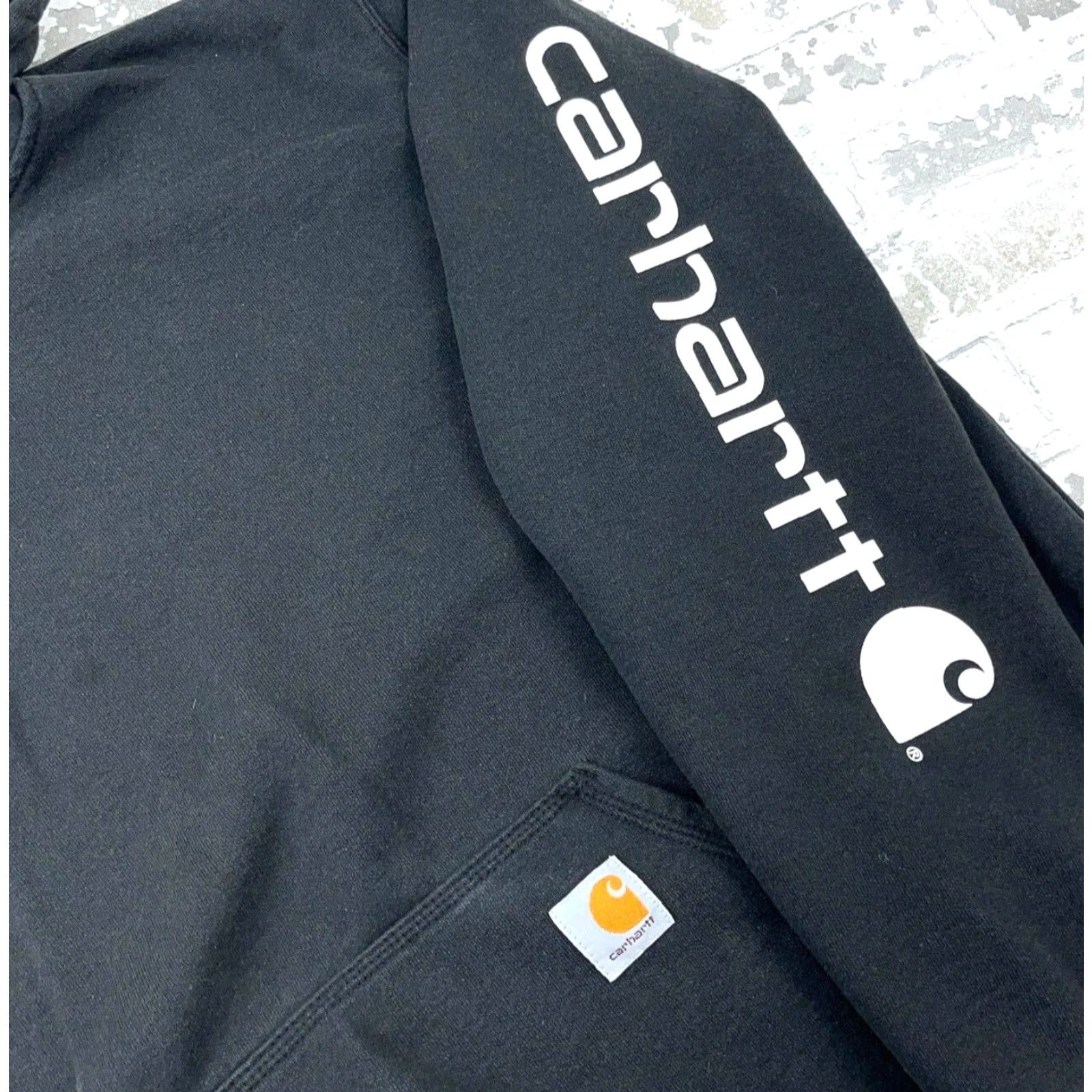 Carhartt Carhartt Hoodie Men XL Black Sweatshirt Sleeve Spell Out Faded Y2K Vintage Not Size US XL / EU 56 / 4 - 5 Thumbnail