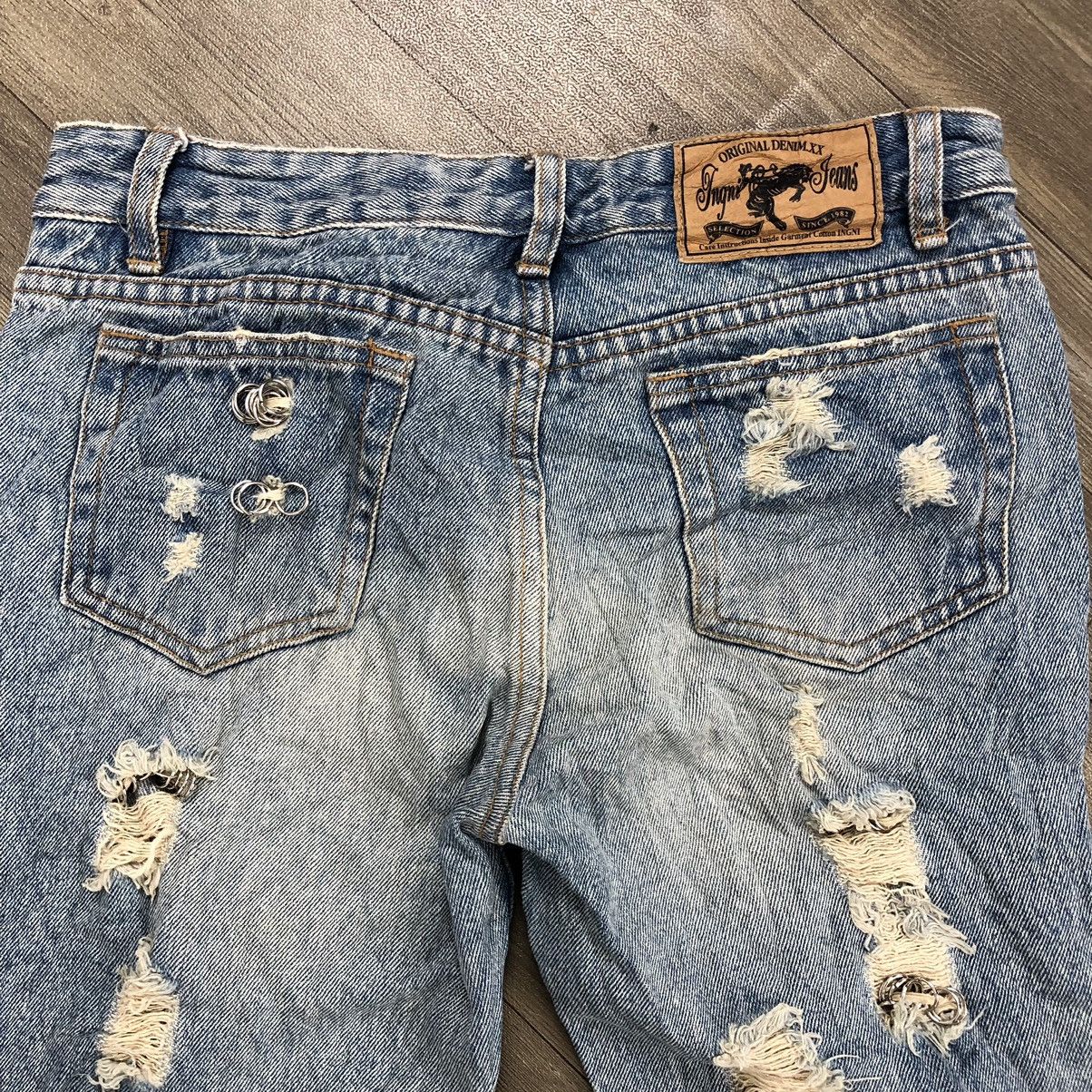 If Six Was Nine 2000s Ingni Distressed Studded Lgb Bootcut Flared Jeans Y2K Size US 28 / EU 44 - 16 Thumbnail