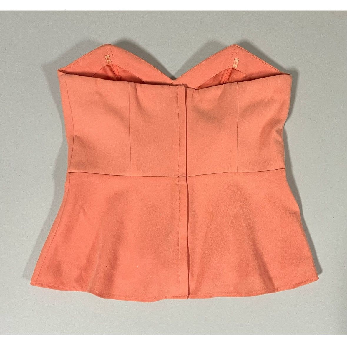 White House Black Market Pink Coral Peplum Corset Bustier Top Shirt Blouse Size 4 🌷✨ Size S / US 4 / IT 40 - 4 Thumbnail
