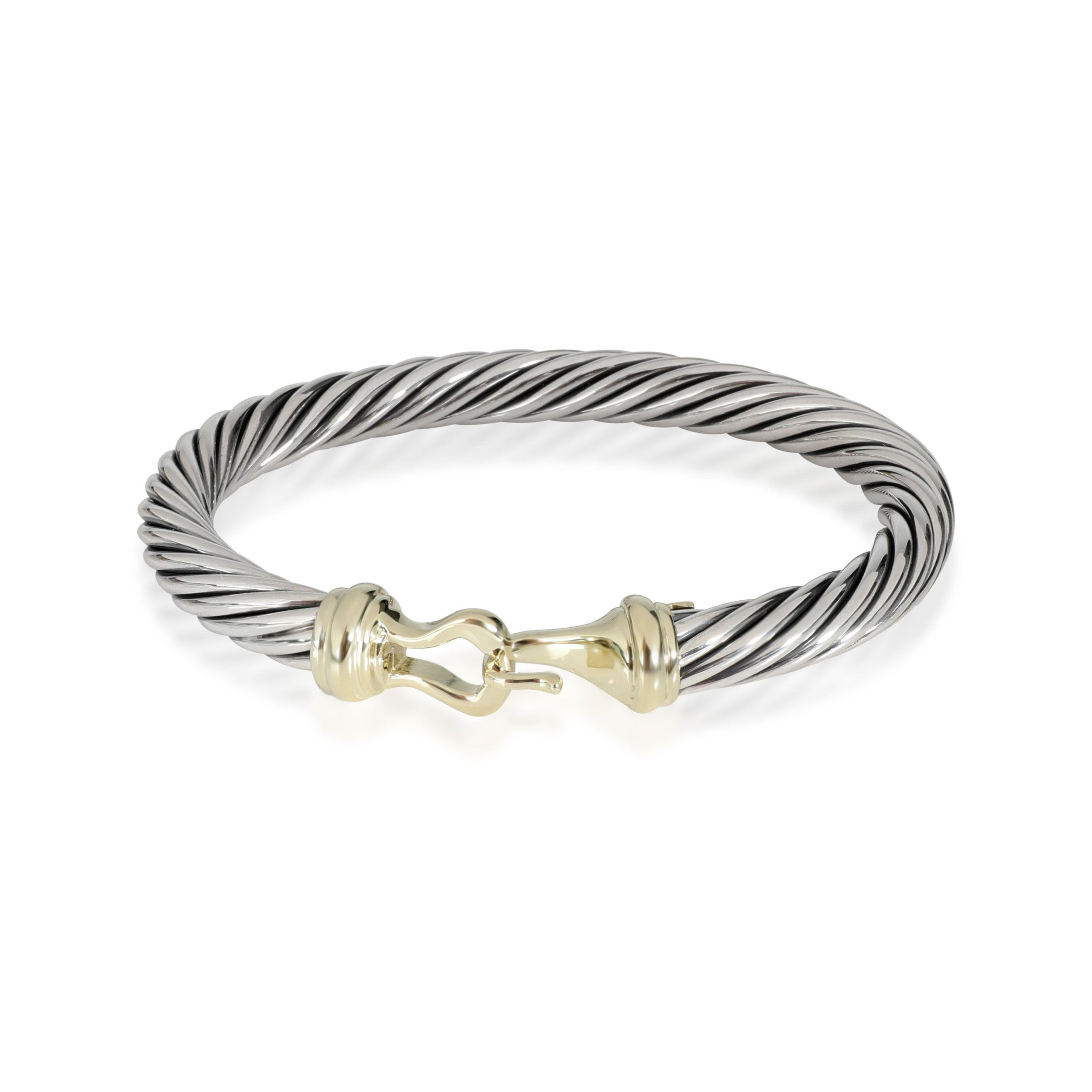 image of David Yurman Cable Classic Hook Bracelet In 14K Yellow Gold/sterling Silver, Women's