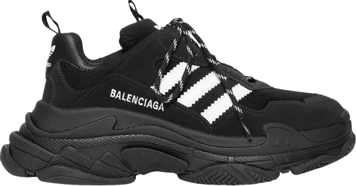 image of Balenciaga O1S1Rm0424 Triple S Sneaker In Black/white, Men's (Size 10)