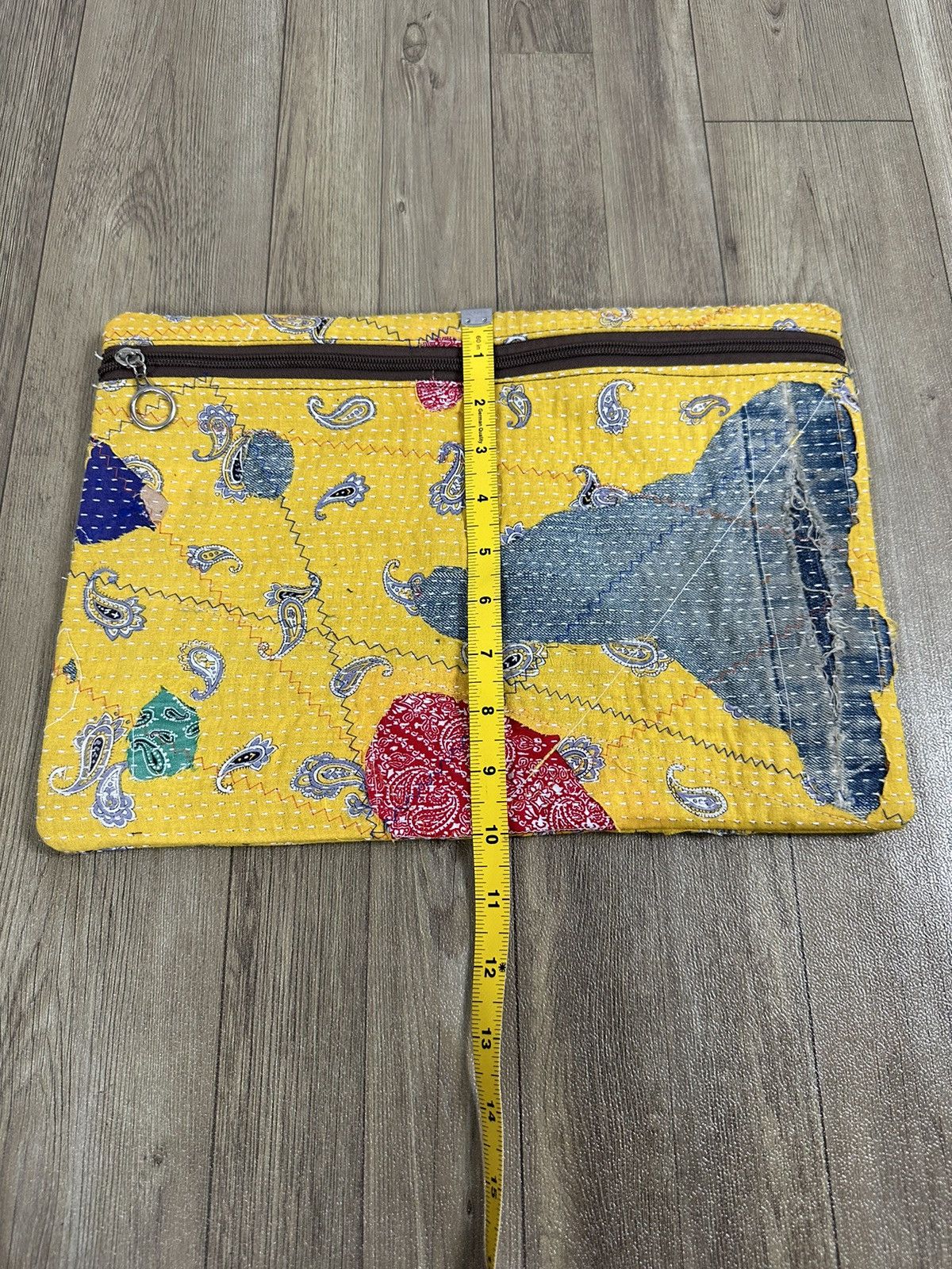 Handmade Custom Made Distressed Boro Patchwork Paisley cutch bag Size ONE SIZE - 15 Thumbnail