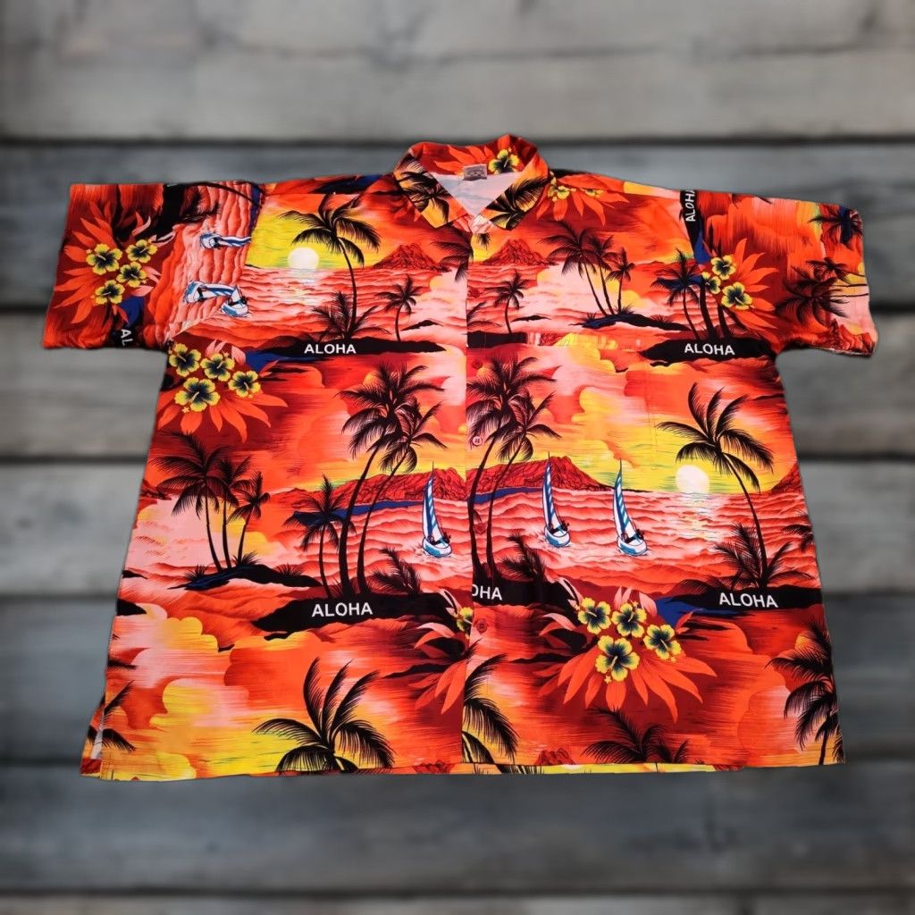 Vintage LA LEELA La Leela Hawaiian Mens Short Sleeve Button Down Shirts 2XL XXL USA Made Boxy Size US XXL / EU 58 / 5 - 1 Thumbnail