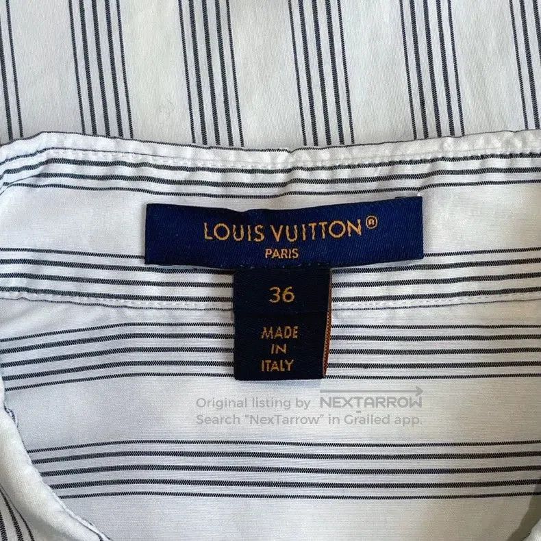 Louis Vuitton LV White Gray Stripe Long Sleeve Shirt. Size US XS / EU 42 / 0 - 6 Thumbnail