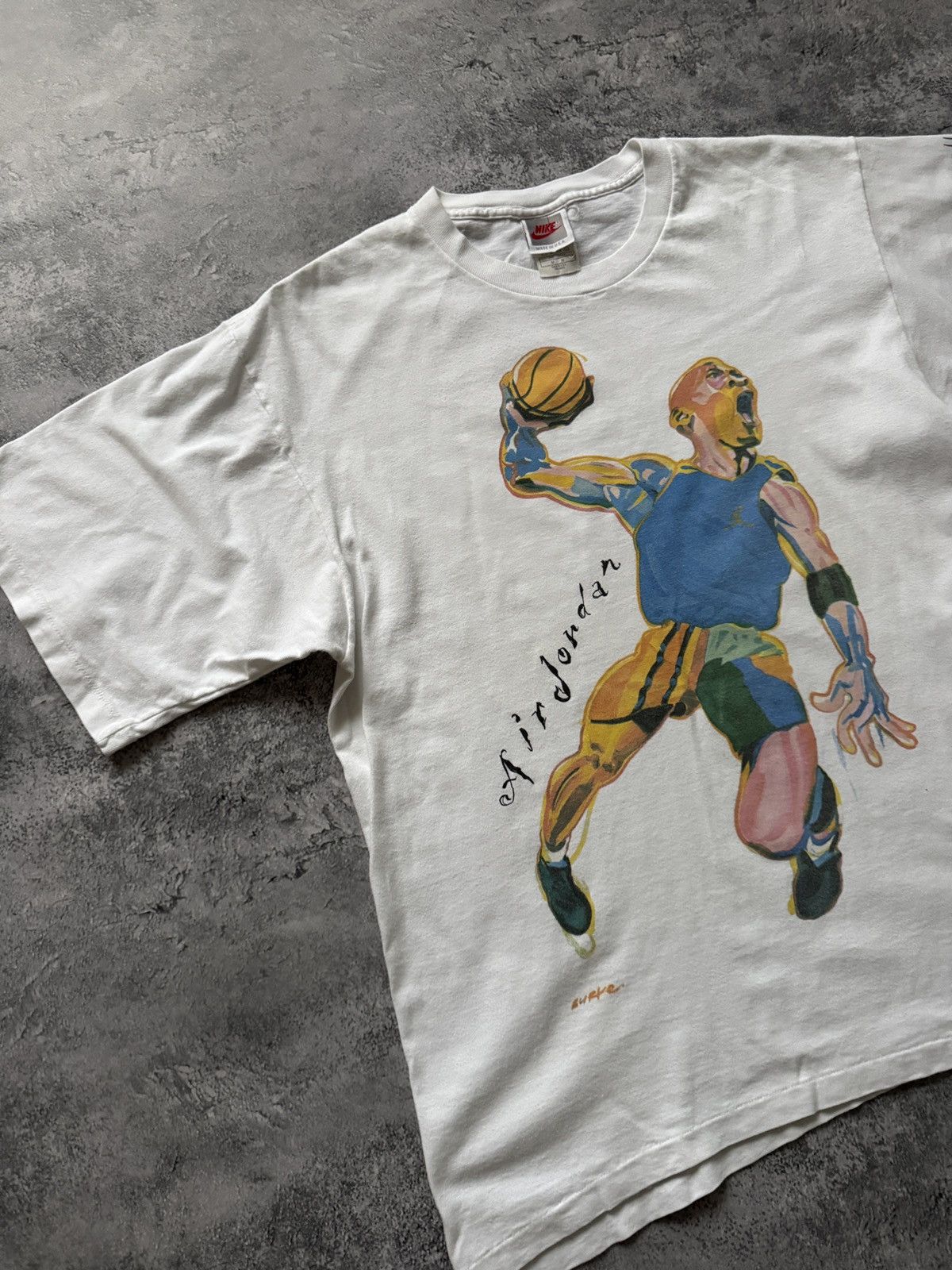 Nike Vintage 90s Nike Air Jordan HOOP HEROES PHILIP BURKE T-SHIRT Size US M / EU 48-50 / 2 - 5 Thumbnail