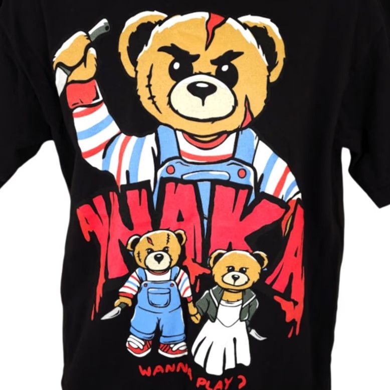 Vintage Chucky Inaka Power T Shirt Mens Medium Black Halloween Horror Movie Retro Crew Neck Short Sleeve Shirt Size US M / EU 48-50 / 2 - 2 Thumbnail