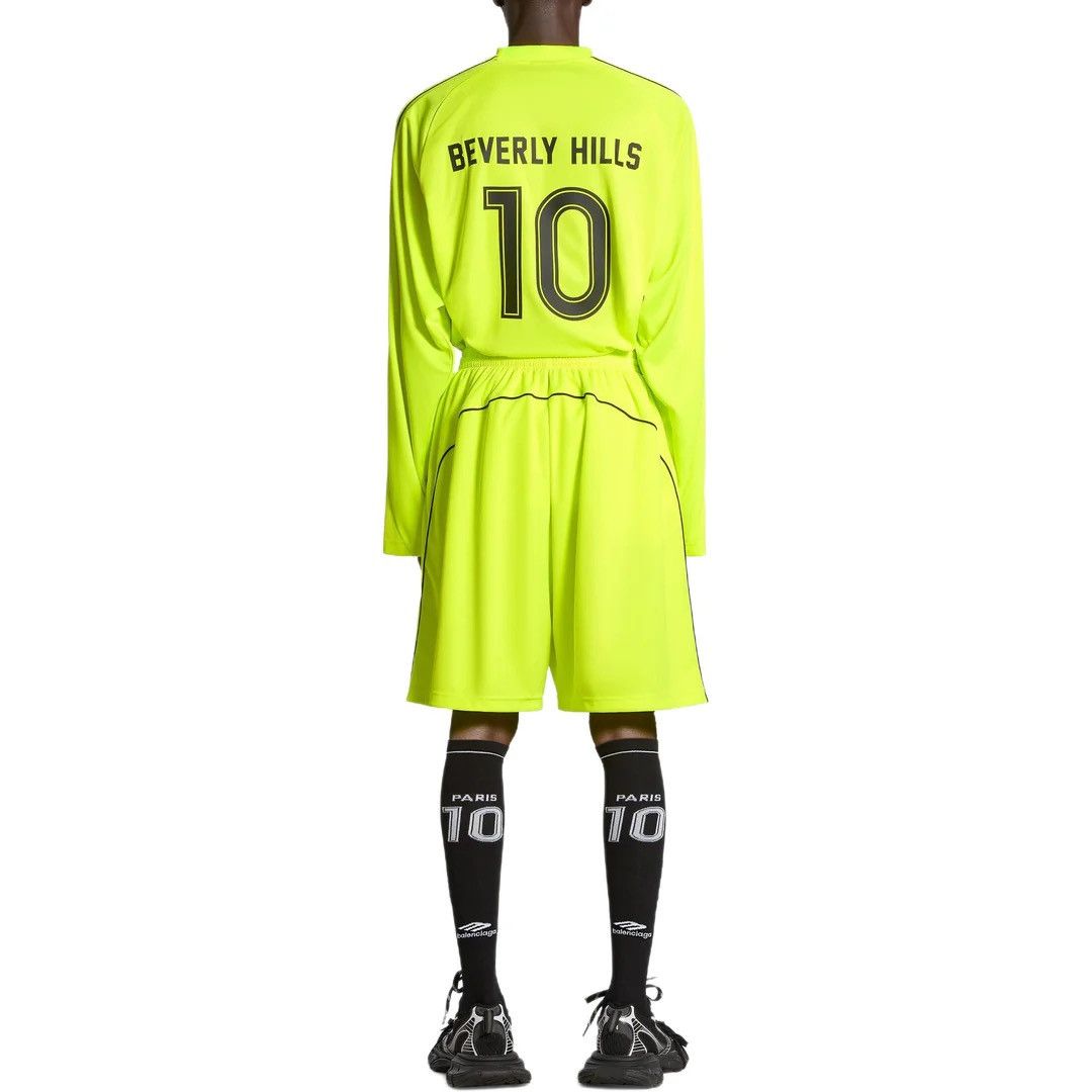 Balenciaga Balenciaga Baggy Oversized Logo Soccer Shorts Neon Yellow Size US 32 / EU 48 - 5 Thumbnail
