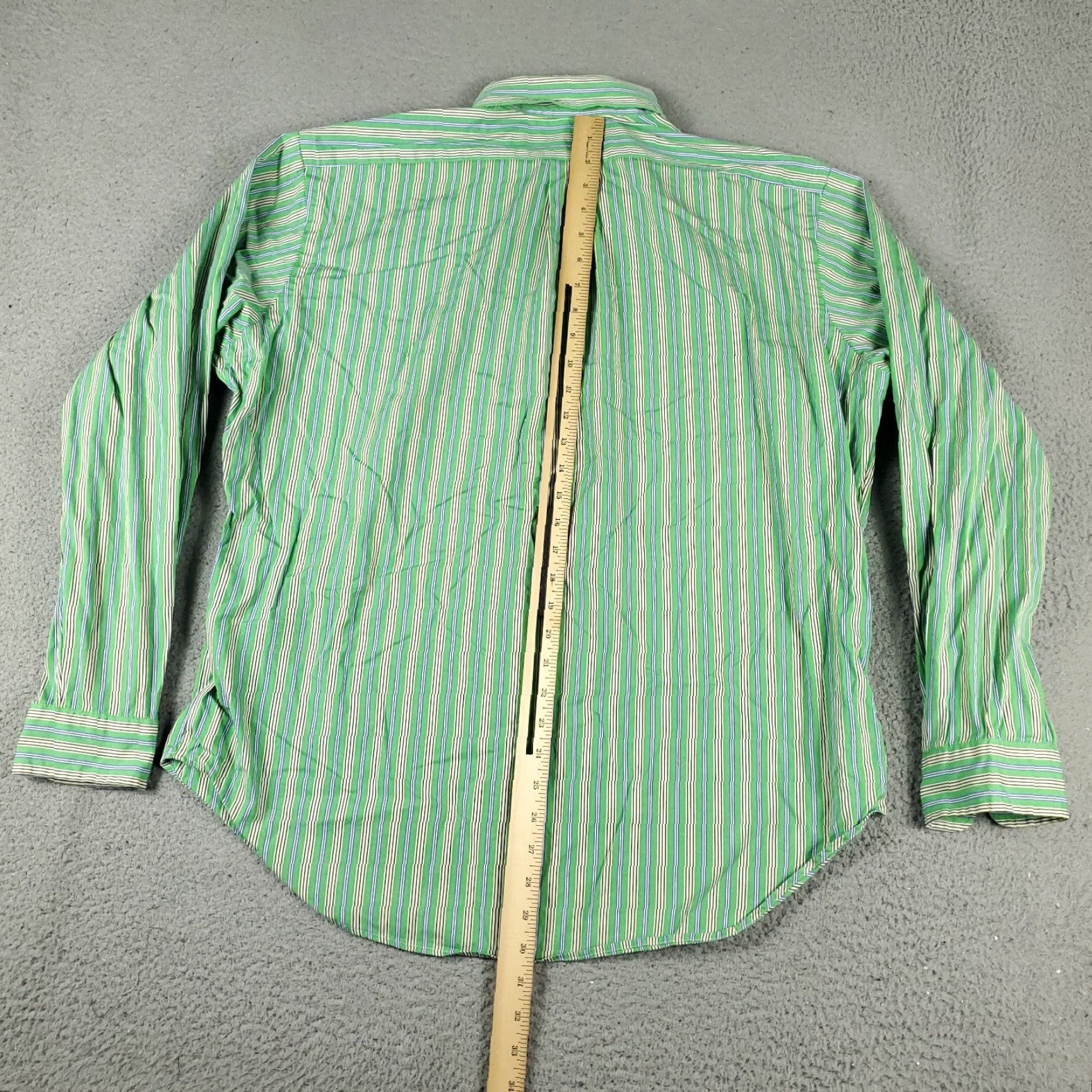 Ralph Lauren Ralph Lauren Green Striped Button-Up Shirt Mens XL Long Sleeve Regular Fit Size US XL / EU 56 / 4 - 4 Thumbnail