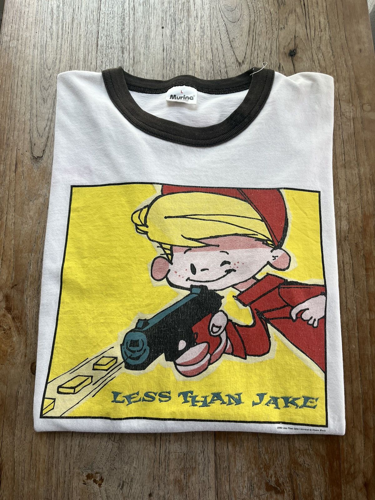 Band Tees × Vintage Vintage LESS THAN JAKE 1996’s Ringer Tshirt Size US L / EU 52-54 / 3 - 1 Thumbnail