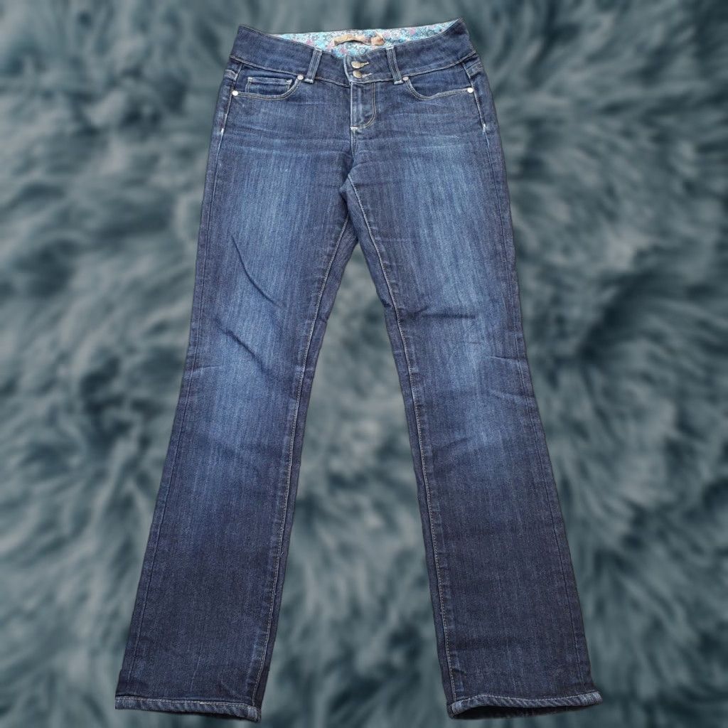 Paige Paige Bootcut Jeans Womens Size 26 Navy Denim 2-Button Fly 5-Pocket Inseam 27.75 In. Cotton Premium Blue Size 26" / US 2 / IT 38 - 1 Thumbnail