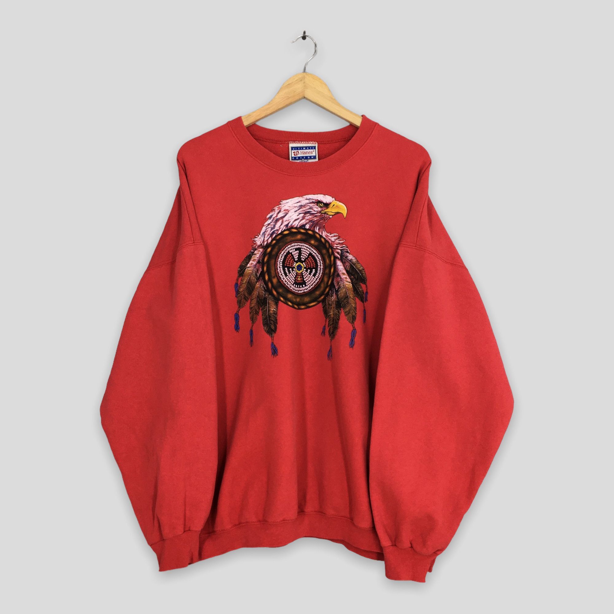 Habitat Vintage 90s Alaska Eagles Red Sweatshirt XXLarge Size US XXL / EU 58 / 5 - 1 Thumbnail