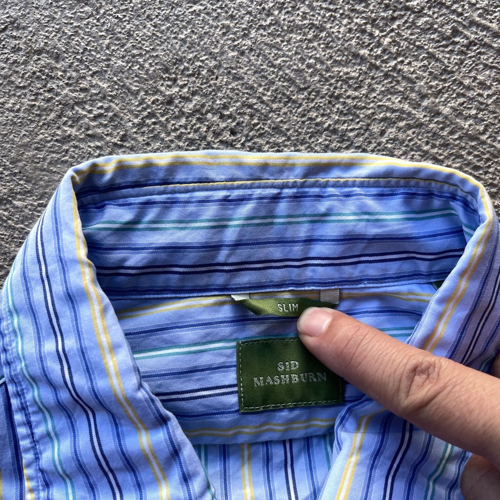 Sid Mashburn Sid Mashburn Blue Striped Button-Up Shirt Mens Medium Slim Fit Cotton Preppy Classic Size US M / EU 48-50 / 2 - 5 Thumbnail