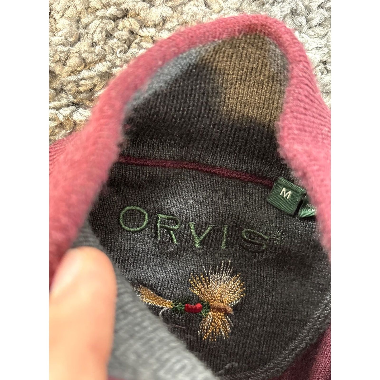 Orvis Orvis Sweater Mens M Red Merino Wool Quarter Zip Men Size Burgundy Soft Preppy Size US M / EU 48-50 / 2 - 4 Thumbnail