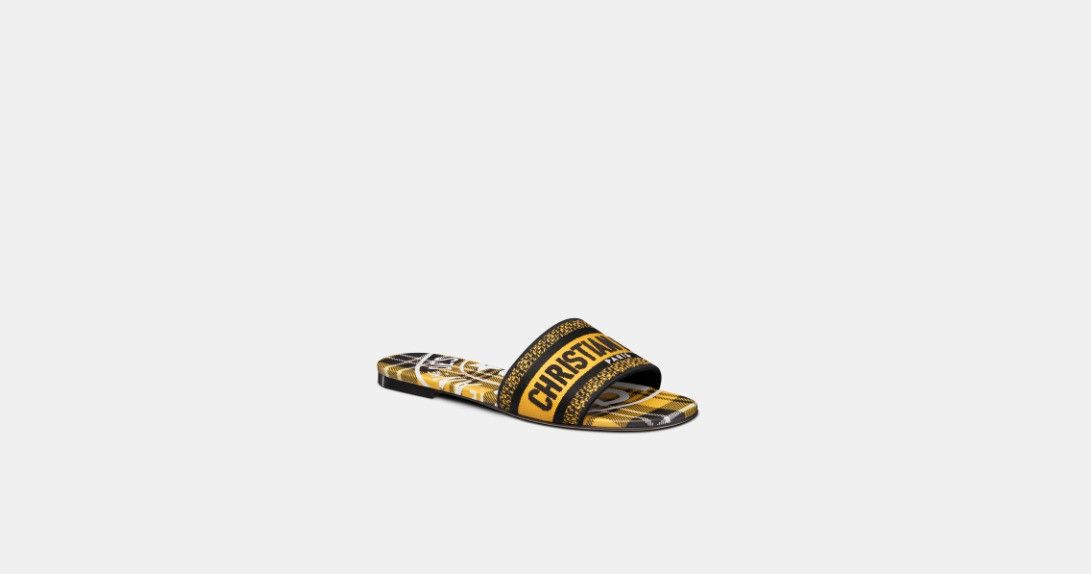 Dior o1w1db10924 Dway Slides in Yellow Black Size US 6 / IT 36 - 2 Thumbnail