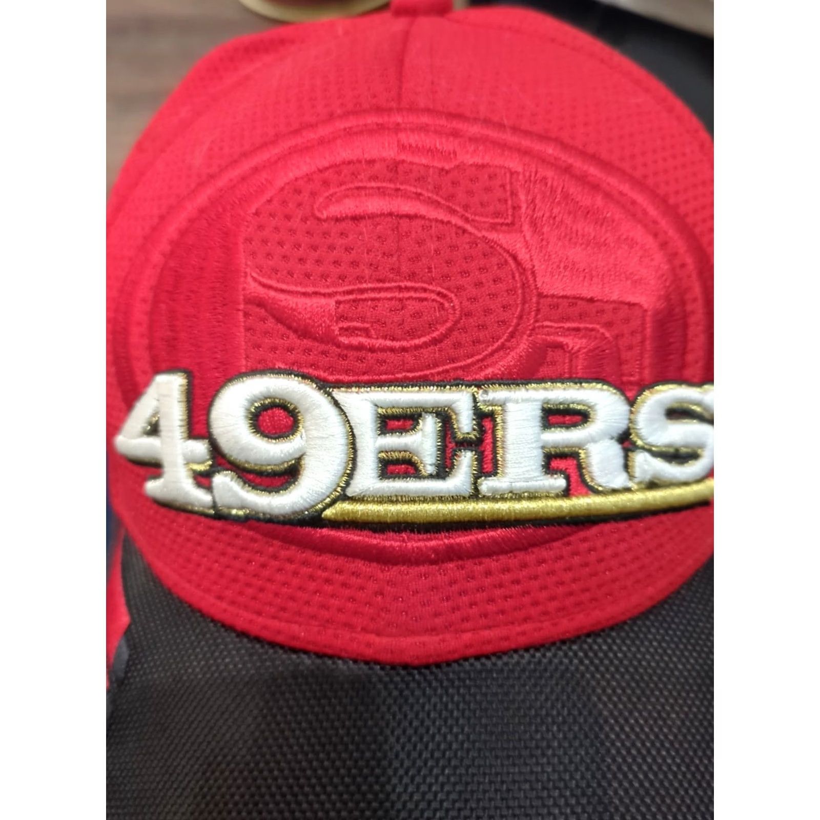 New Era New Era San Francisco 49ers Embroider Sideline Red/Black Adjustable Snapback Hat Men Red Colorful Casual Travel Workwear Size ONE SIZE - 2 Thumbnail