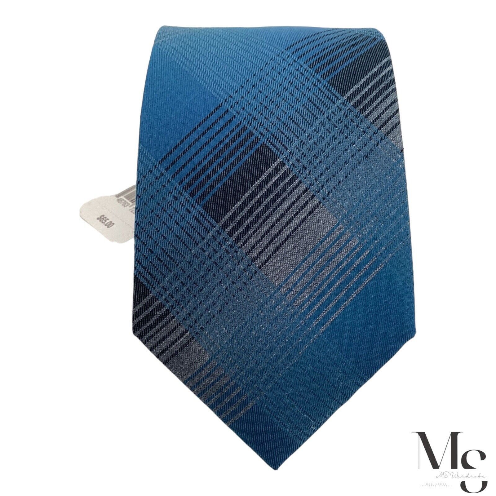 Calvin Klein $65 Calvin Klein Blue Plaid Luxury Silk Bled Tie W: 3" NWT Size ONE SIZE - 5 Thumbnail