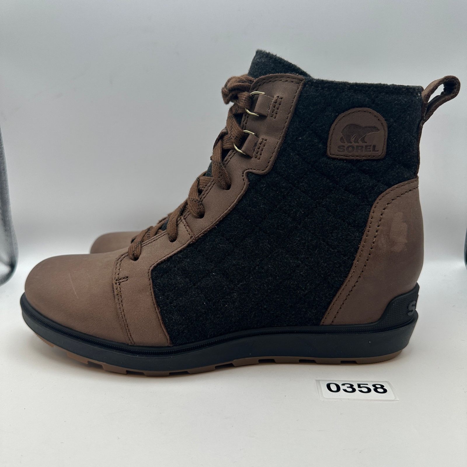 SOREL SOREL Women's 11 Evie II Lace Plus WP Tobacco/Black Boots Size US 11 / IT 41 - 2 Thumbnail