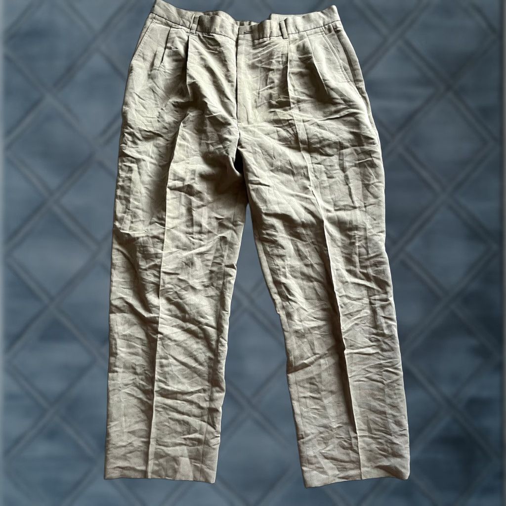 Liz Claiborne Claiborne Men's Rayon Blend Dress Pants 38x30 Beige Pleated Size US 38 / EU 54 - 1 Thumbnail