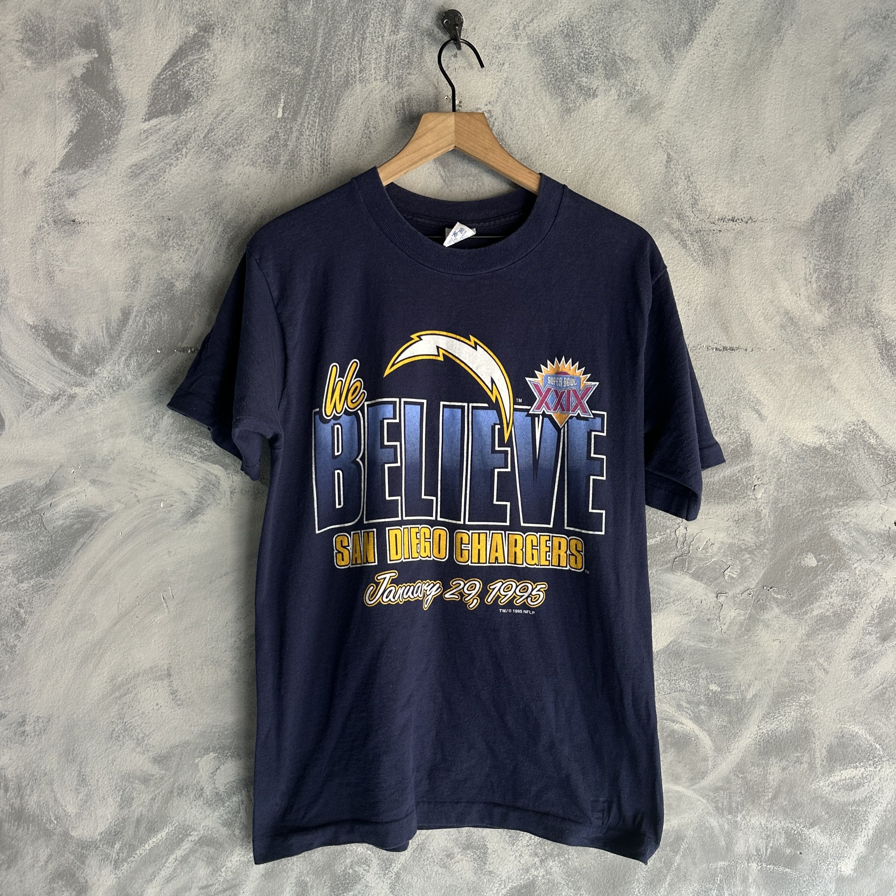 Salem Sportswear Vtg San Diego Chargers T-Shirt Salem 1995 Superbowl Believe Size US M / EU 48-50 / 2 - 1 Thumbnail