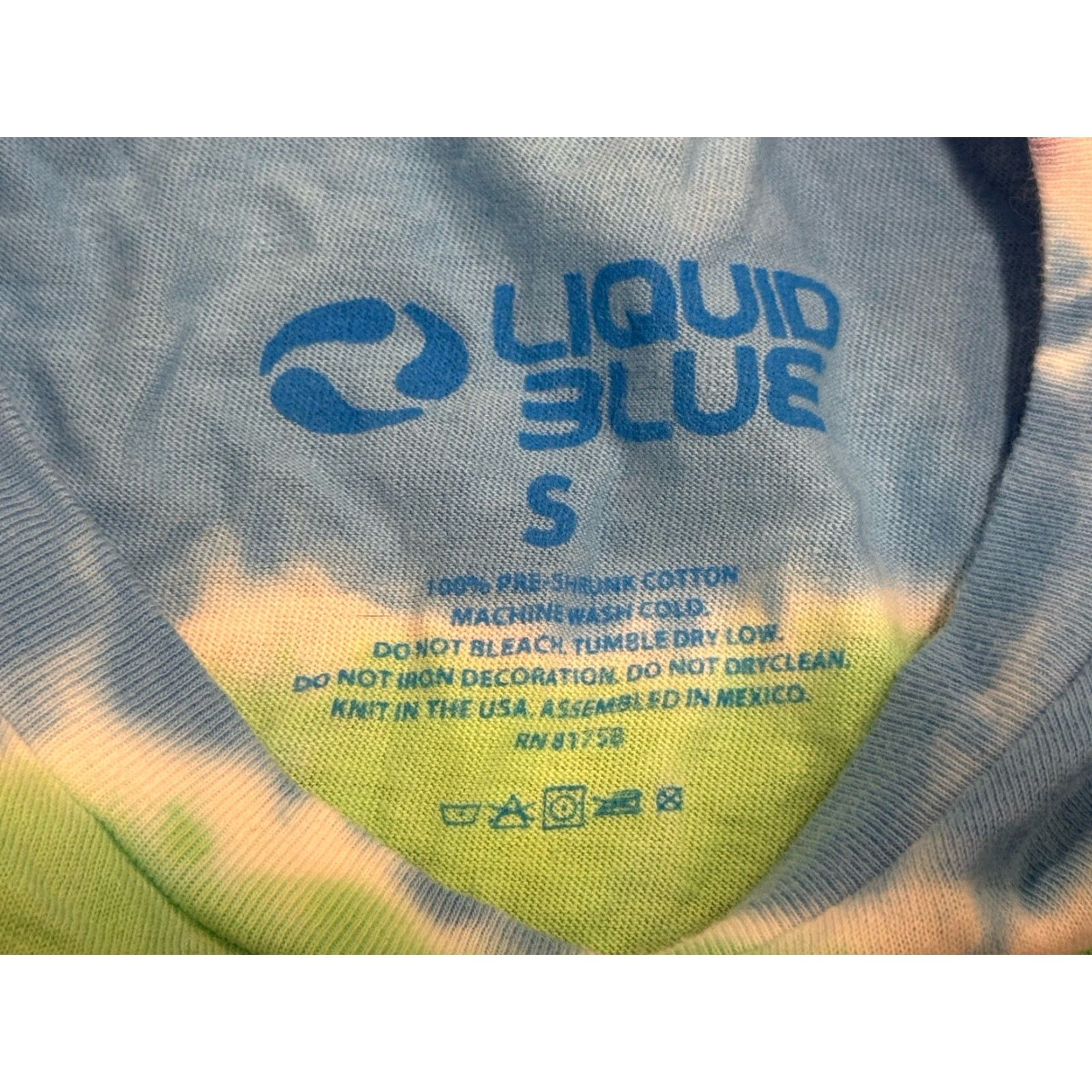 Liquid Blue VINTAGE Pink Floyd Tie-Dye Shirt Blue Green Psychedelic Band Tee Sz S Size US S / EU 44-46 / 1 - 5 Thumbnail