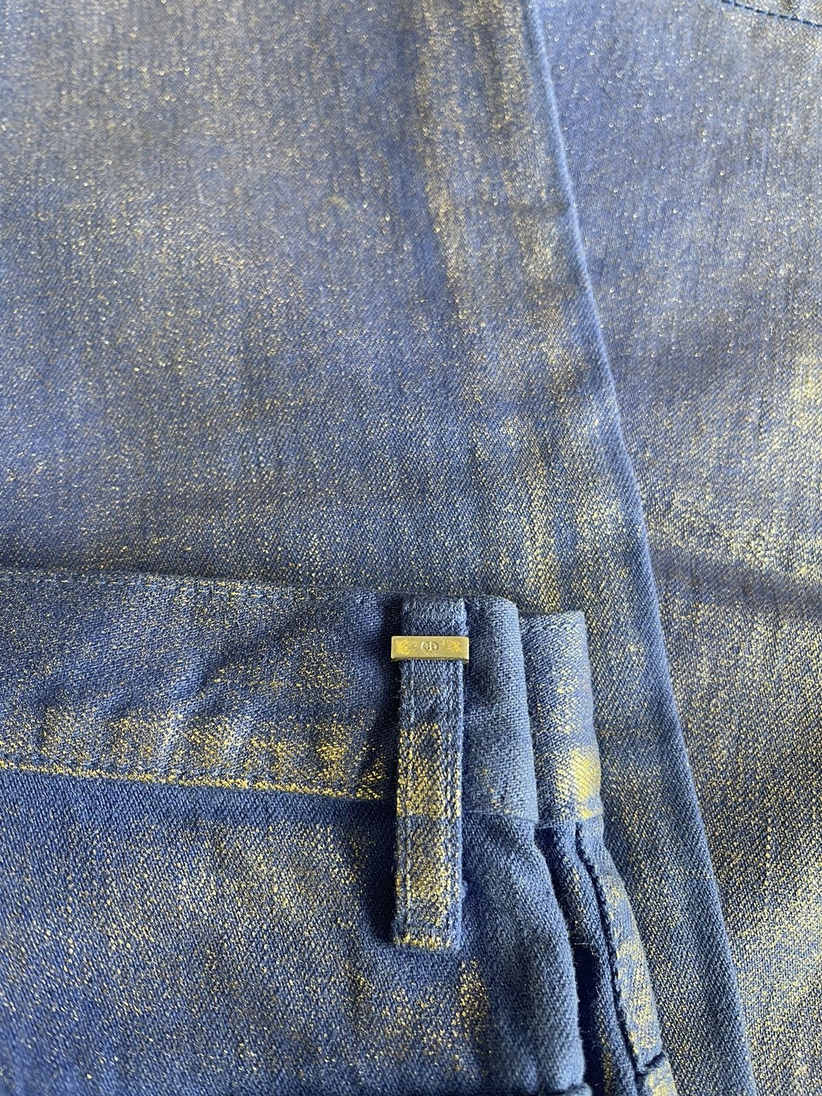 Dior Homme SS2009 ‘Planisphère’ Luster Gold Wax Denim Jeans Size US 27 - 7 Thumbnail