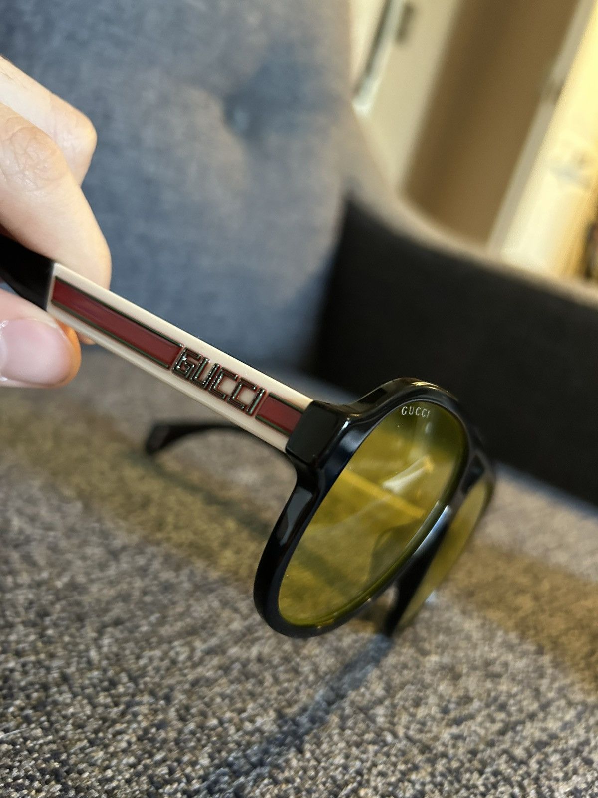 Gucci Gucci GG0463S 001 Oversized Black Acetate Pilot Sunglasses Size ONE SIZE - 3 Thumbnail