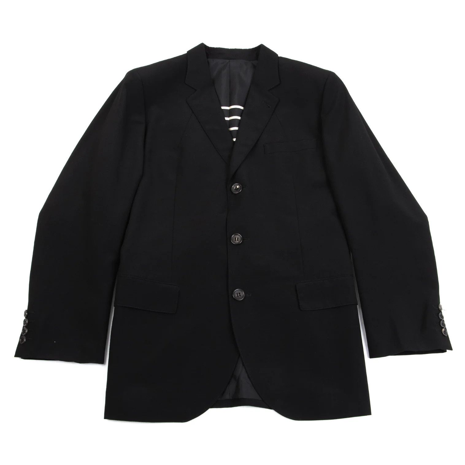 Jean Paul Gaultier Border Lining Wool Jacket in Black Size 52 Size US L / EU 52-54 / 3 - 1 Thumbnail