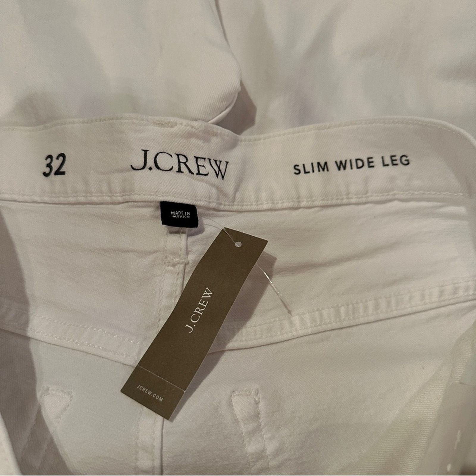 J.Crew J. Crew Slim Wide-Leg High Rise Raw Hem Jeans in White Wash Size 32" / US 10 / IT 46 - 8 Thumbnail