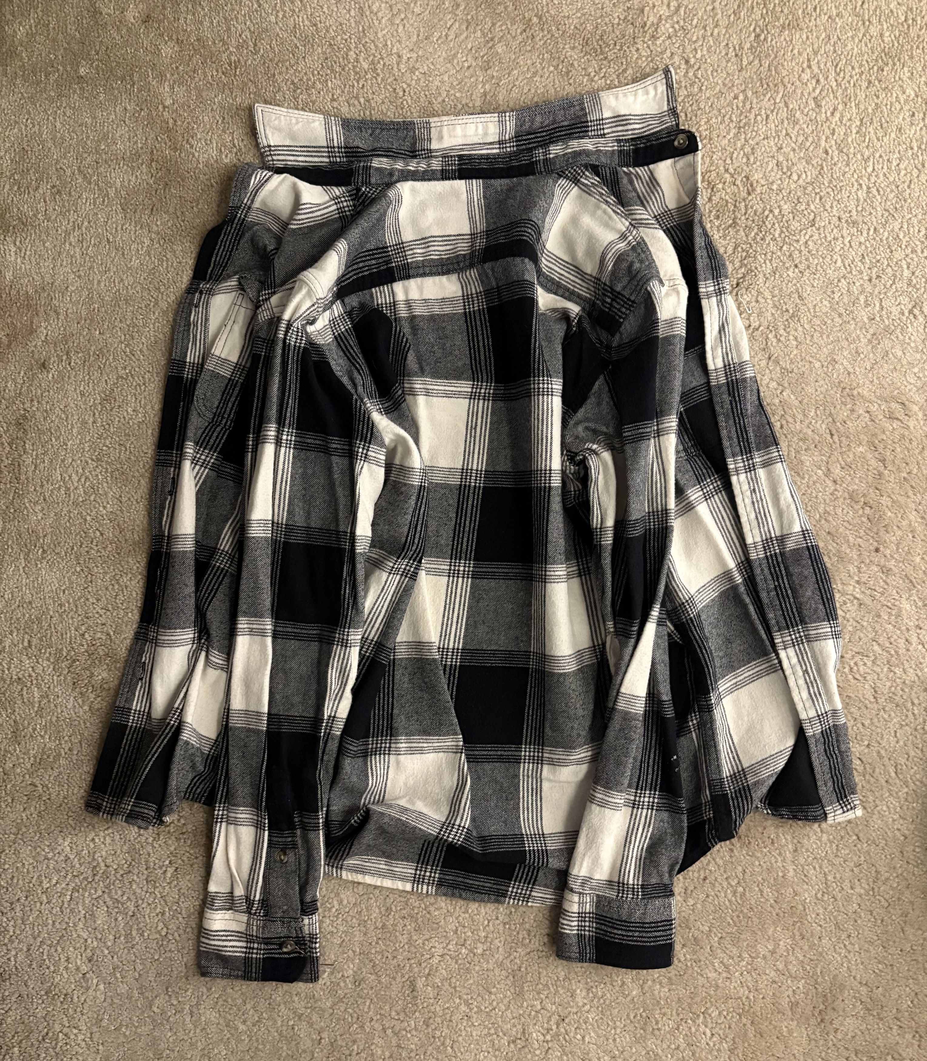 Old Navy Old Navy Classic Plaid Black/White Flannel Shirt Size US S / EU 44-46 / 1 - 2 Thumbnail