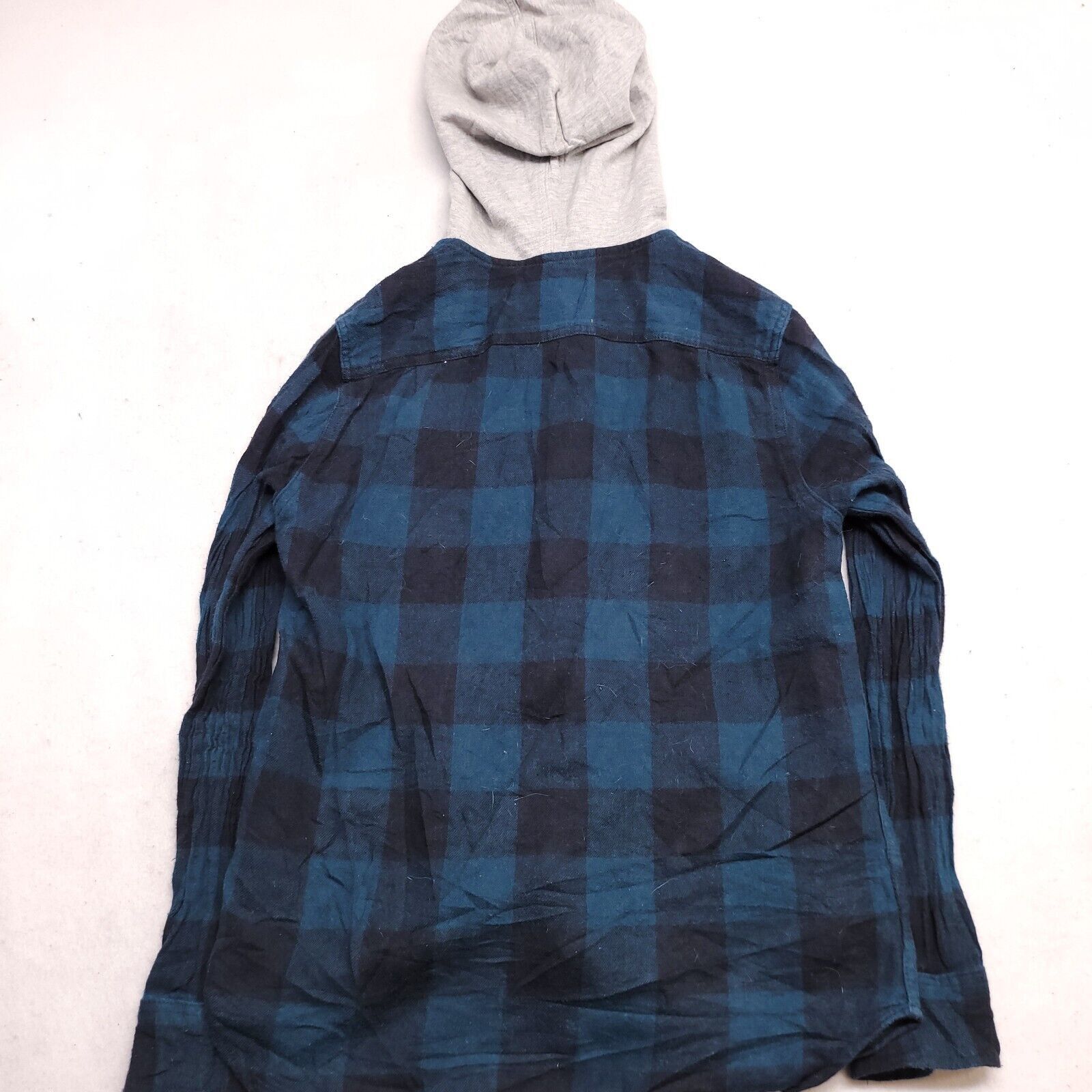 Modern Amusement Modern Amusement Long Sleeve Hoodie Mens Size M Blue Plaid Size US M / EU 48-50 / 2 - 10 Thumbnail