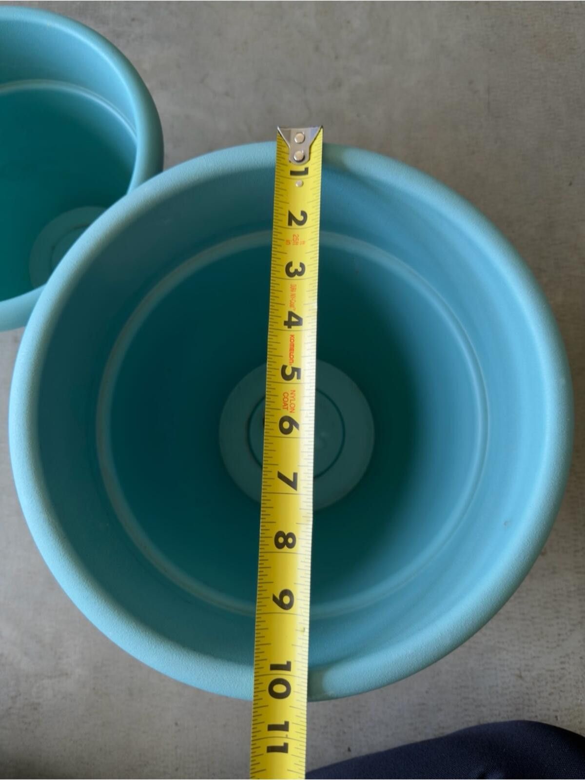 Other 8in + 10in Plastic Planter Pots - Set of 2 / Dusty Teal Size ONE SIZE - 6 Thumbnail