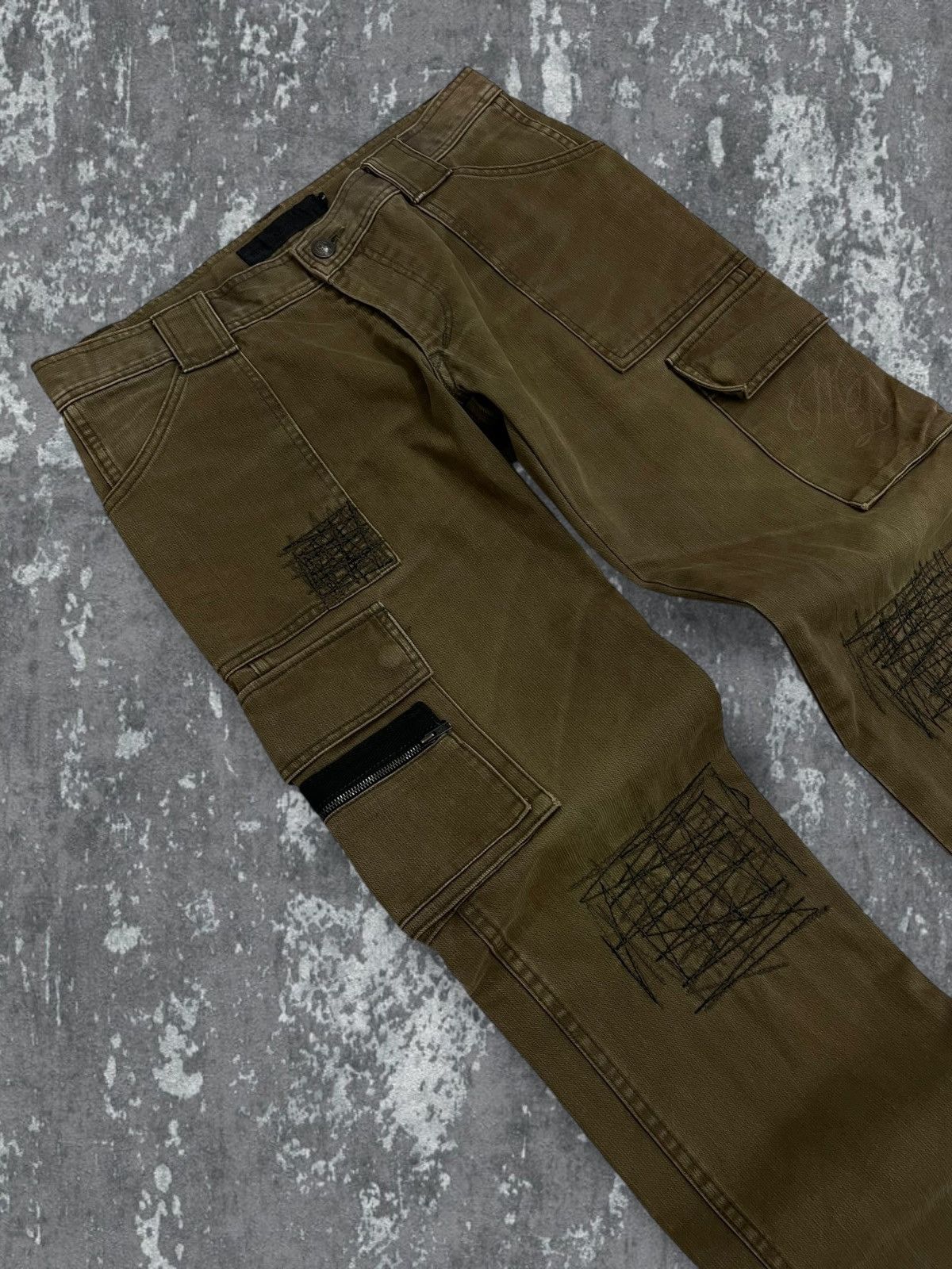 Hysteric Glamour Vintage Japan Designer Magical Design Distressed Cargo Denim Size US 31 - 6 Thumbnail