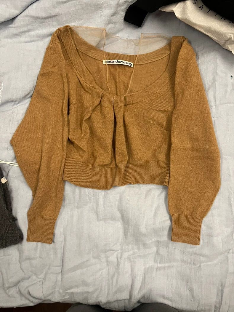Alexander Wang Alexander Wang Sheer Cold Shoulder Sweater XS- Size XS / US 0-2 / IT 36-38 - 1 Thumbnail