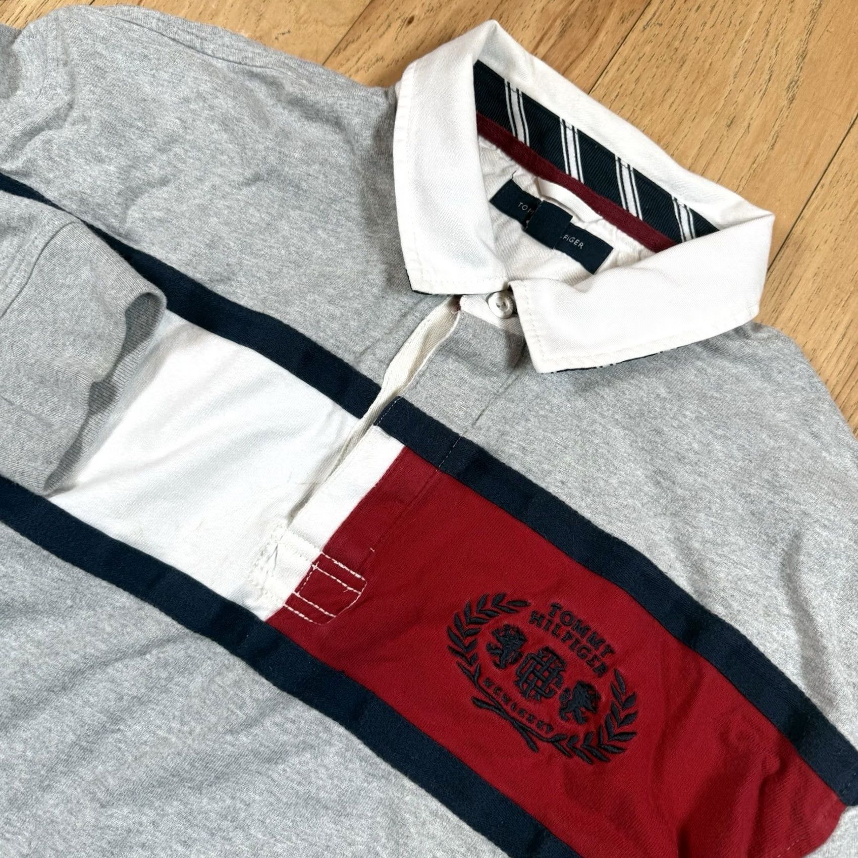 Tommy Hilfiger VINTAGE Tommy Hilfiger Rugby Shirt Mens XXL Long Sleeve Stitched Crest Blue XL Polo Mens Size US XL / EU 56 / 4 - 2 Thumbnail