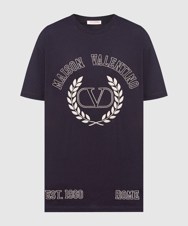 Valentino o1y0326 Logo T- Shirt in Midnight Blue Size S / US 4 / IT 40 - 1 Thumbnail