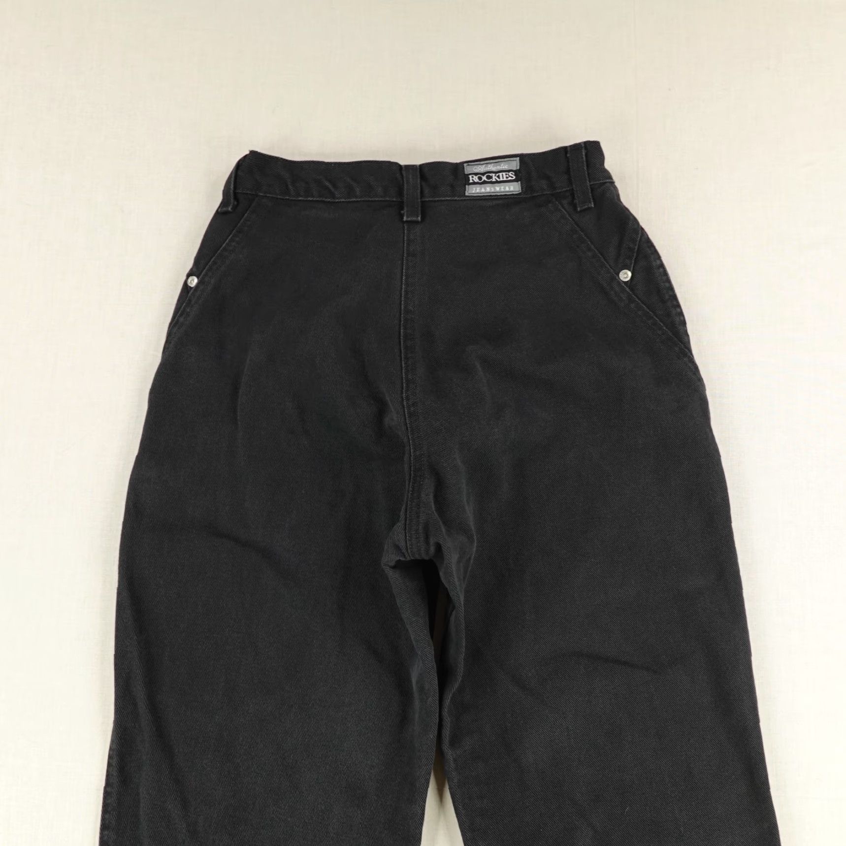 Vintage Rockies Jeans Womens 30 Black Denim High Rise Cowboy Straight Jeans Size 26" / US 2 / IT 38 - 6 Thumbnail