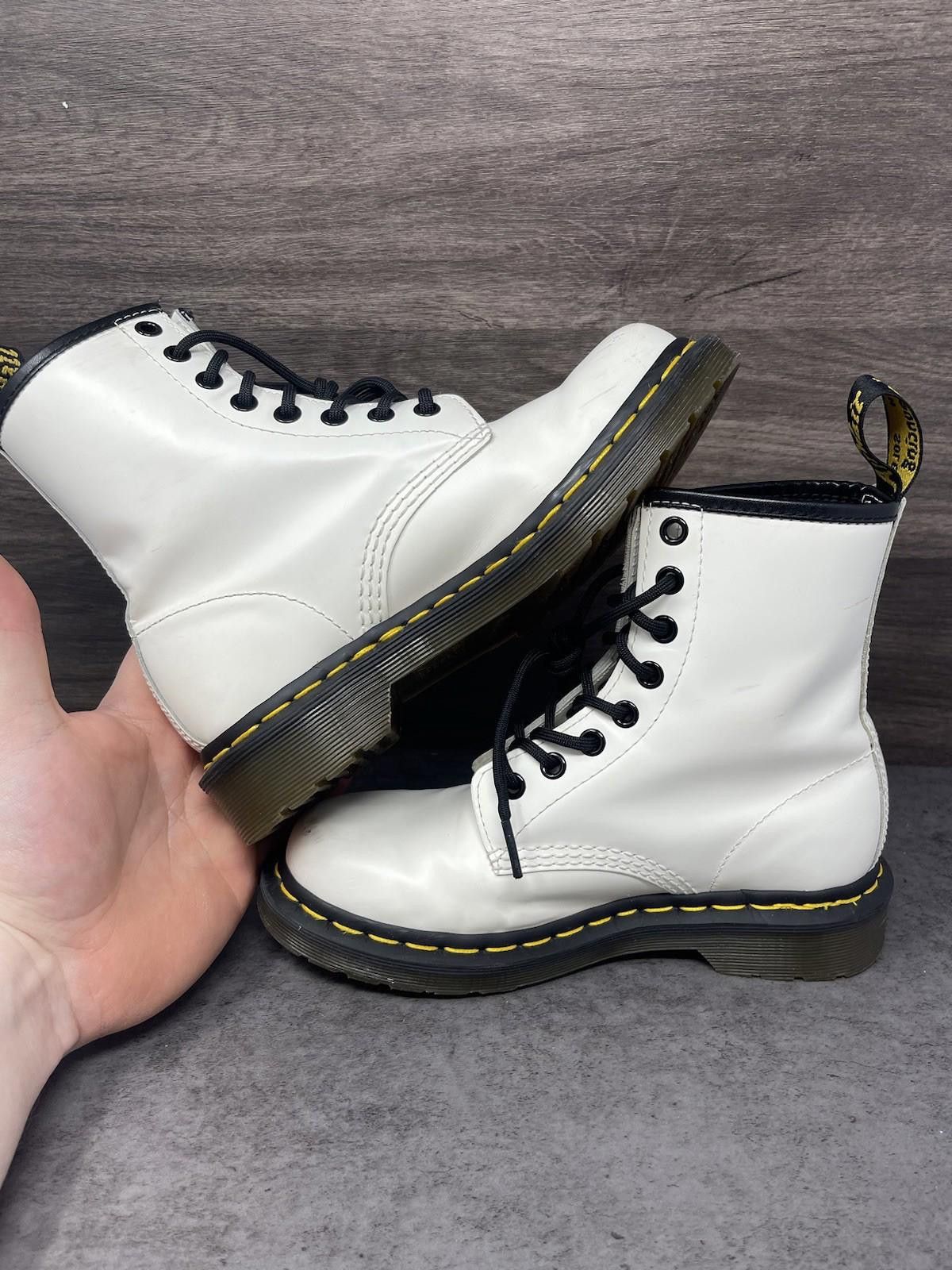 Dr. Martens Dr Martens Boots Womens Size 5 White Black Combat High Top Size US 5 / IT 35 - 7 Thumbnail