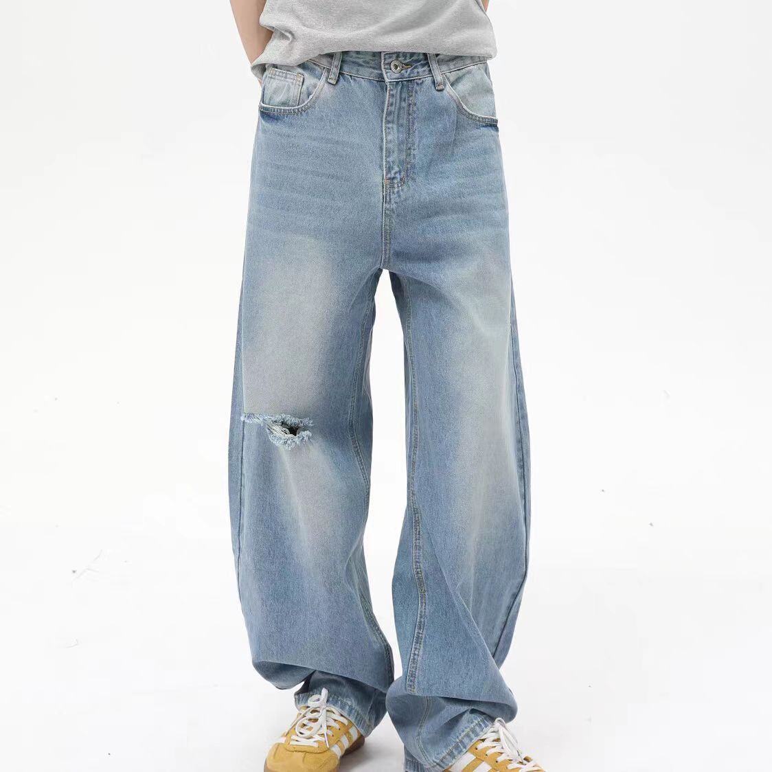 Jean Blue loose-fit distressed street jeans Size US 30 / EU 46 - 2 Thumbnail