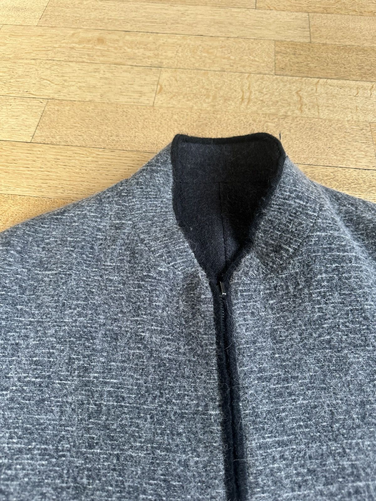 Label Under Construction Reversible wool and angora dark grey bomber Size US L / EU 52-54 / 3 - 11 Thumbnail