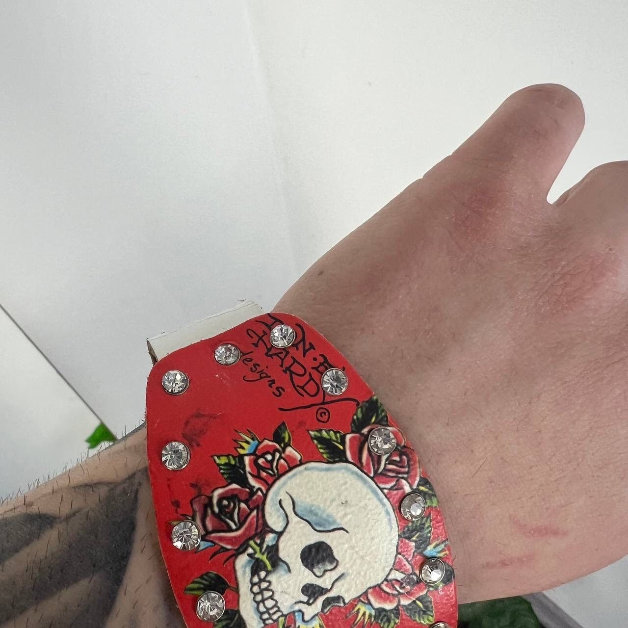 Ed Hardy Vintage Y2k Ed Hardy Leather Bracelet Skull Size ONE SIZE - 3 Thumbnail