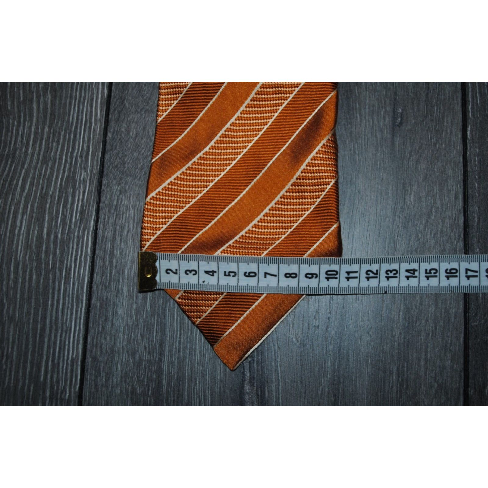 Vintage LUIGI BORRELLI NAPOLI MENS SILK NECKTIE ITALY LUXURY BROWN STRIPED Size ONE SIZE - 6 Thumbnail