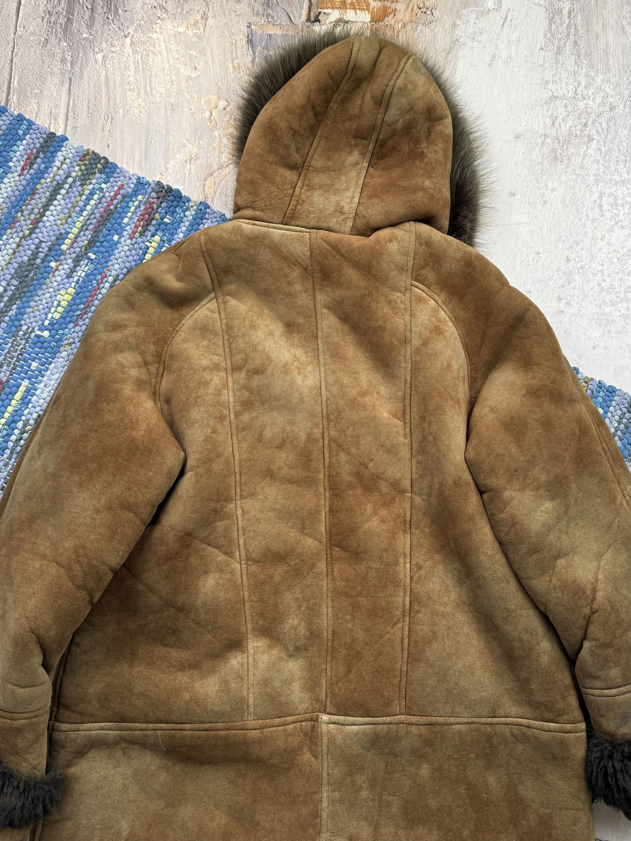 Vintage Vintage Faded Hooded Faux Sheepskin Coat A251(549) Size M / US 6-8 / IT 42-44 - 9 Thumbnail