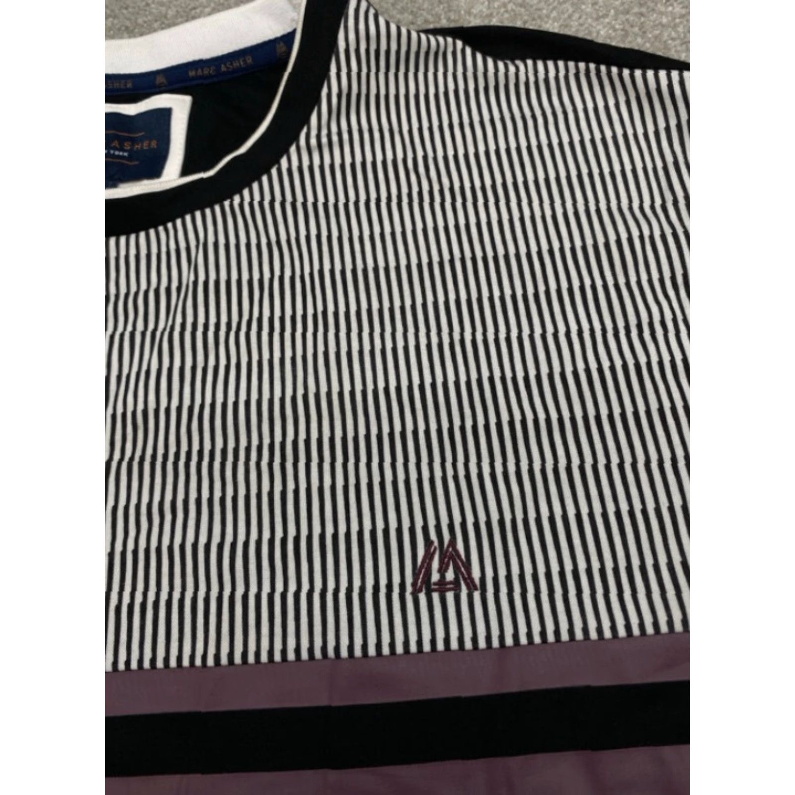 Marcs Marc Asher T-Shirt Colorblock Colorblock - Black Multicolor Color Block Shirt Mens Large Crew Neck Short Sleeve Nylon Spandex Rayon Logo Size US L / EU 52-54 / 3 - 4 Thumbnail