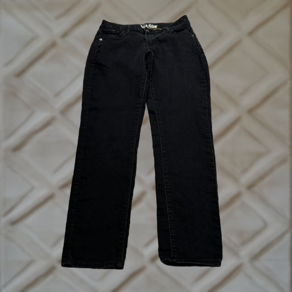 Old Navy Old Navy Jeans Women Black Dark-Wash Skinny 28x28 6 Regular Rise 5-Pocket Denim Cotton Blend Button Zip Stretch Size 28" / US 6 / IT 42 - 1 Thumbnail