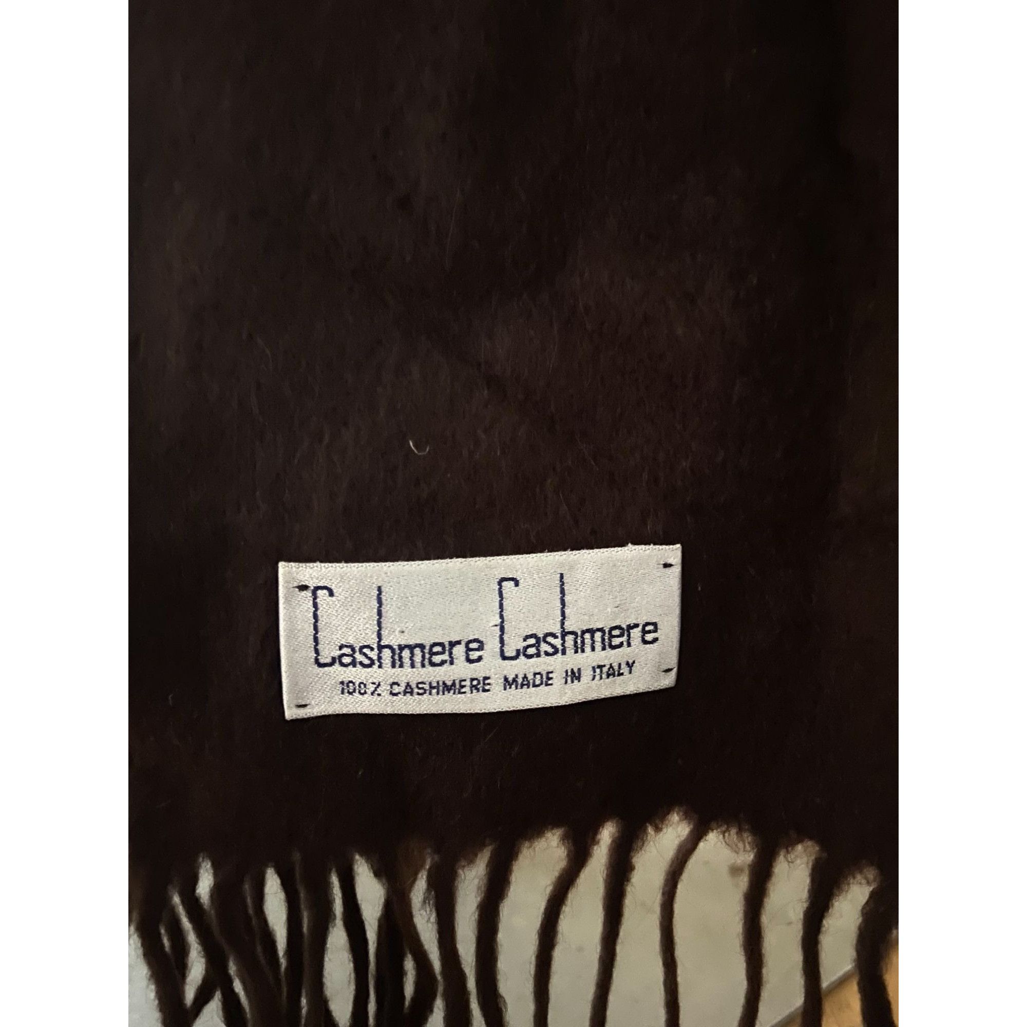 Vintage Vintage Cashmere Cashmere 100% Cashmere Brown Scarf Size ONE SIZE - 2 Thumbnail