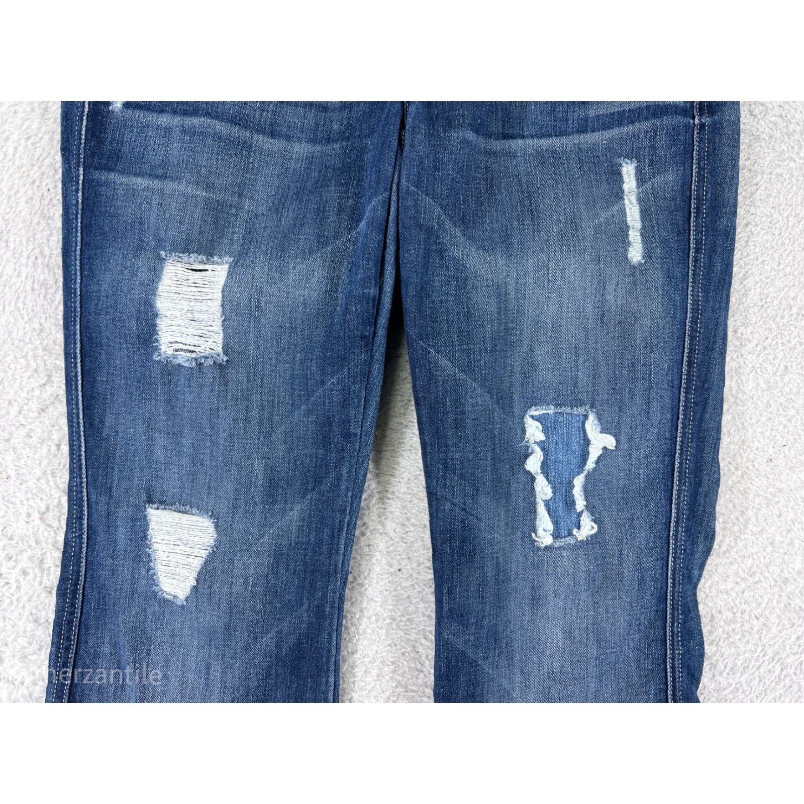 Vintage Seven7 Womens Denim Jeans 30 Blue Bootcut Distressed Embroidered Cotton Blend 2000s Size 30" / US 8 / IT 44 - 7 Thumbnail