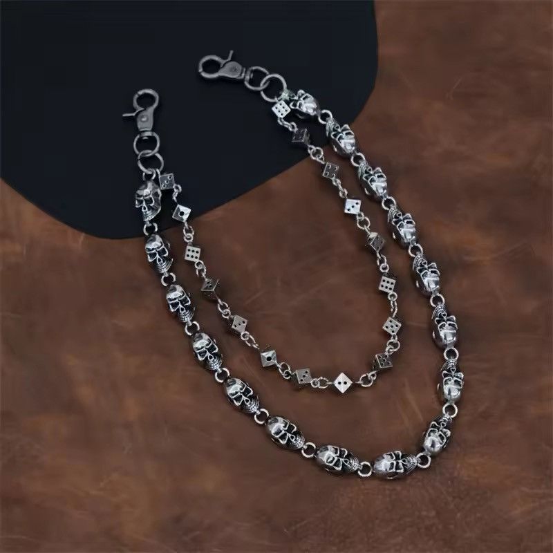 Vintage Skull Dice Keychain Wallet Chain Size ONE SIZE - 5 Thumbnail